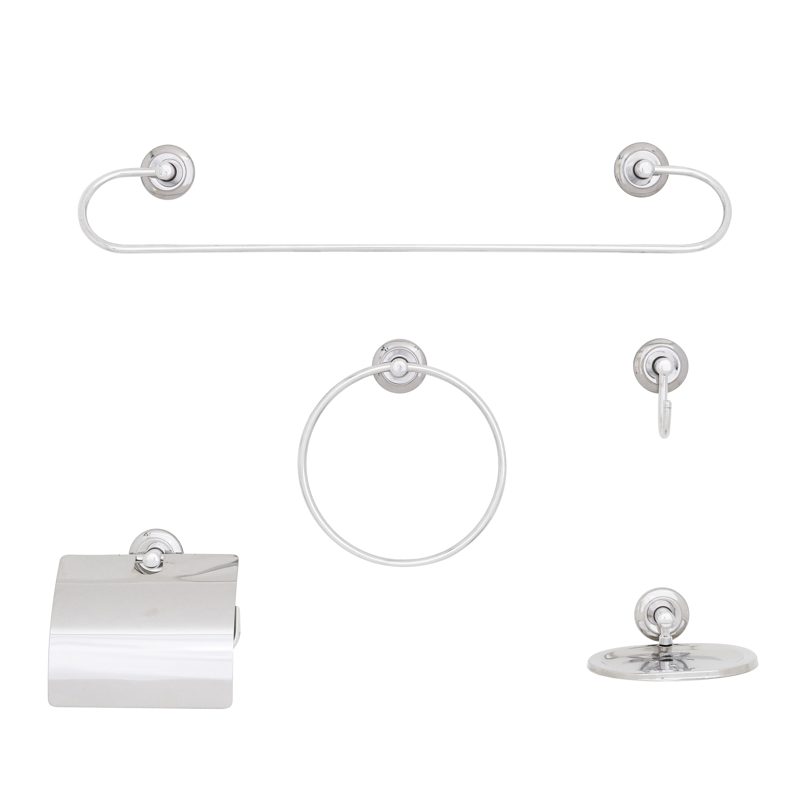 Kit Acessórios de Parede 5 peças em Metal Caspio Sensea