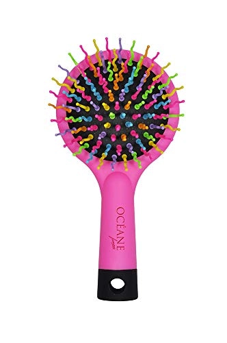 Mini Escova De Cabelos Redonda Almofadada Rosa Océane Femme