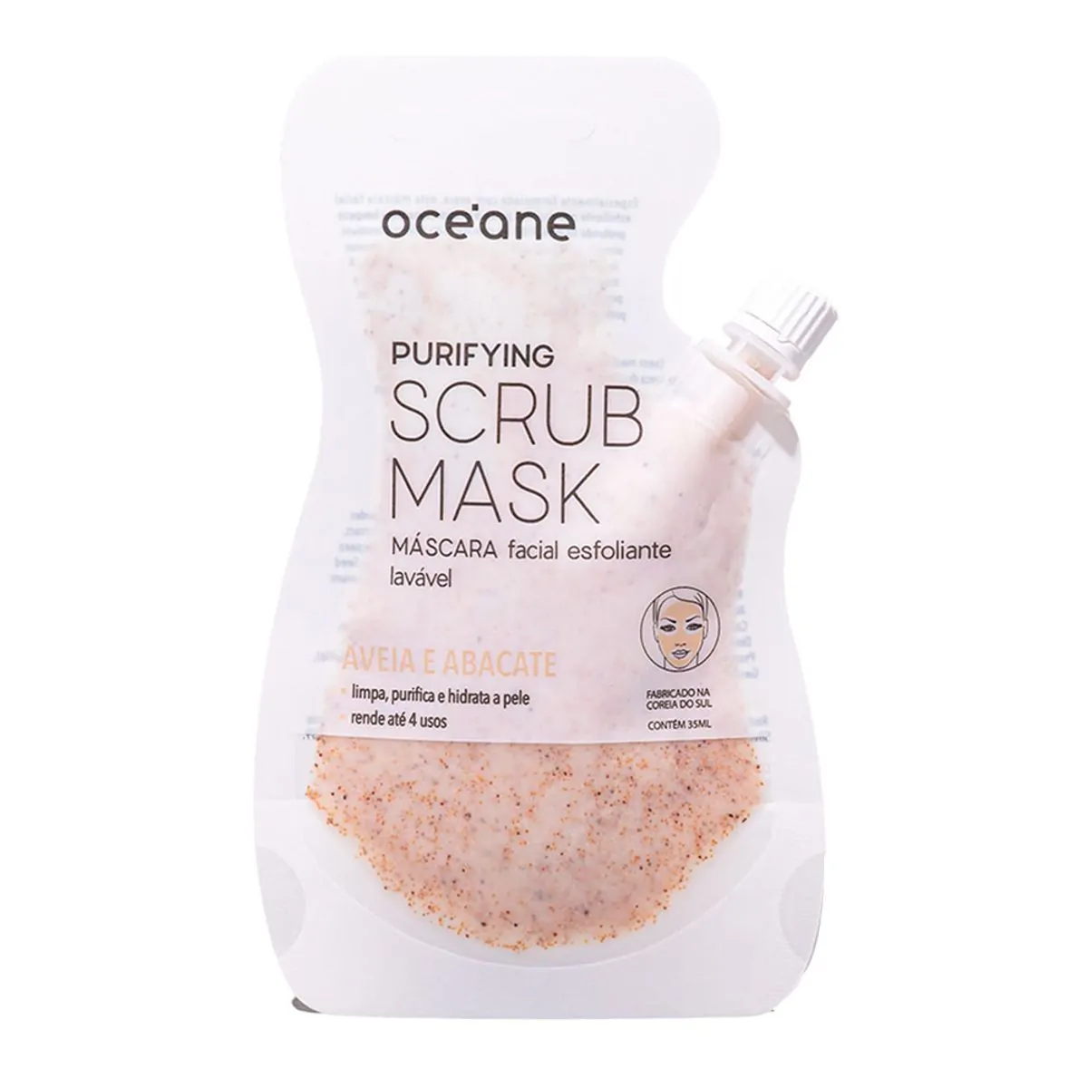 Máscara Facial Esfoliante De Aveia E Abacate Océane 4g