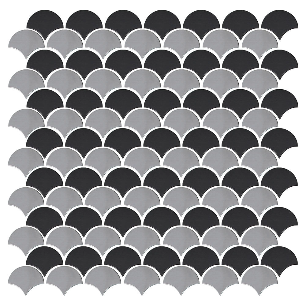 Mosaico De Metal Biarritz Mix Black 4x3 Placa 32x32cm - 1315003018