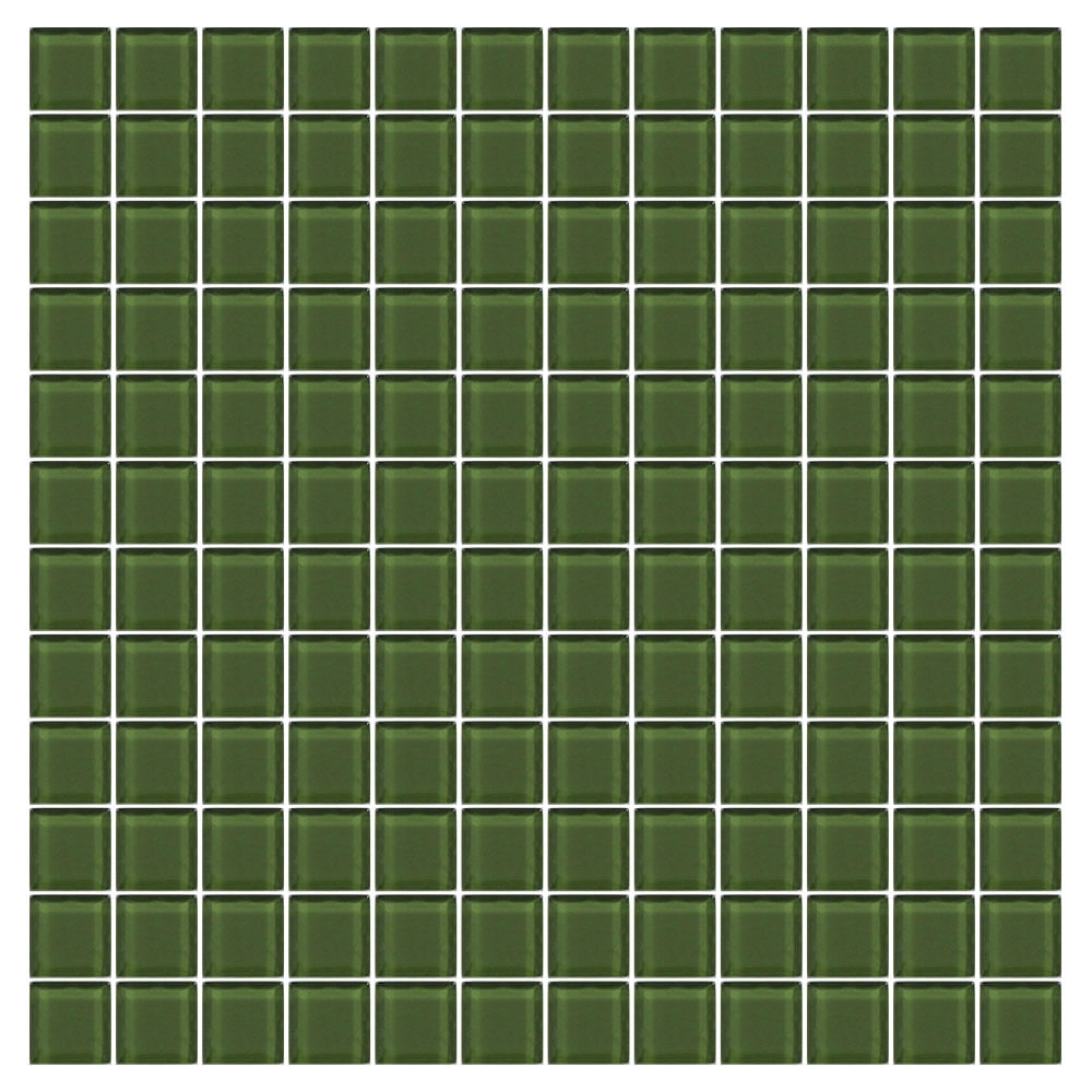 Pastilha De Vidro Crystal Verde Militar 2x2 Placa 30x30cm - Pgcvm