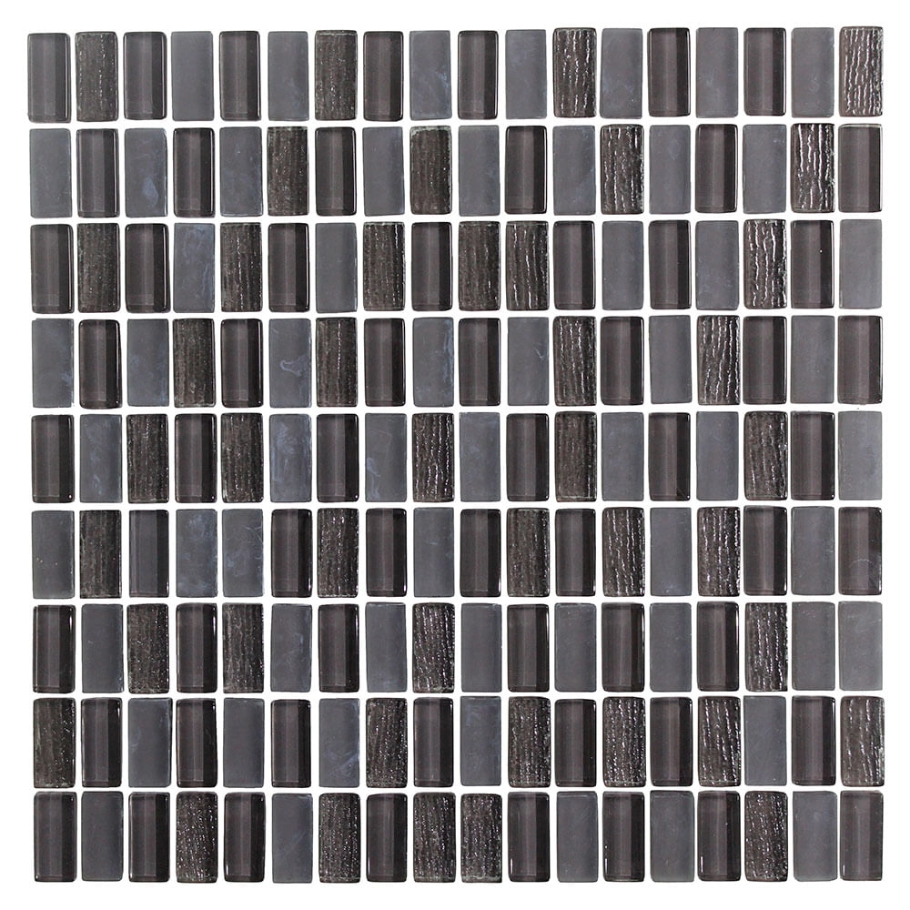 Pastilha De Vidro Luce Dark Grey 3x1,5 Placa 30x30cm - 1313120003