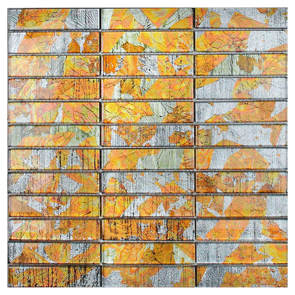 Pastilha De Vidro Evolution Orange 9,5x2,3 Placa 30x30cm - 1313121003