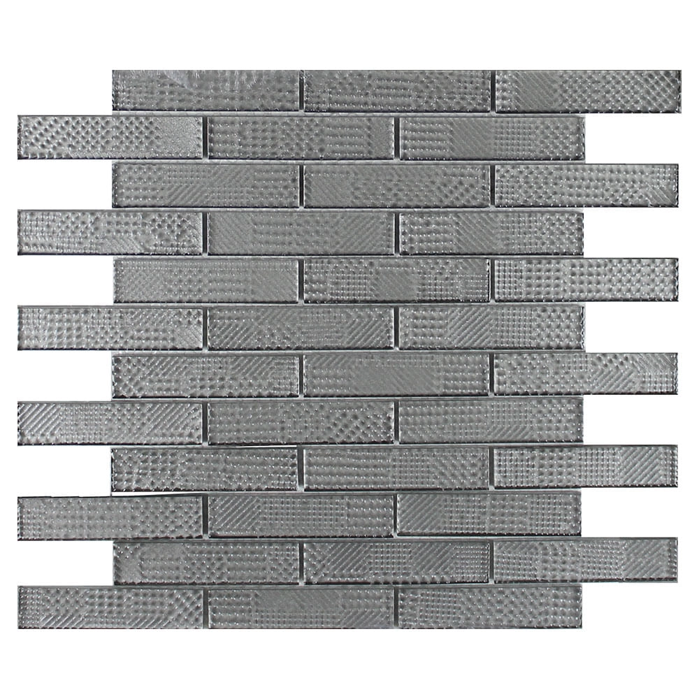 Mosaico De Vidro Touch Glass Silver 9,5x2 Placa 30x30cm - 1313125004