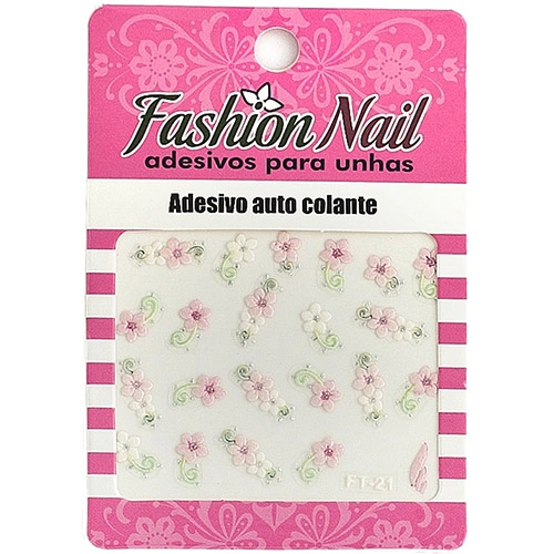 Adesivo Para Unhas Fashion Nail Ft 21 Flor