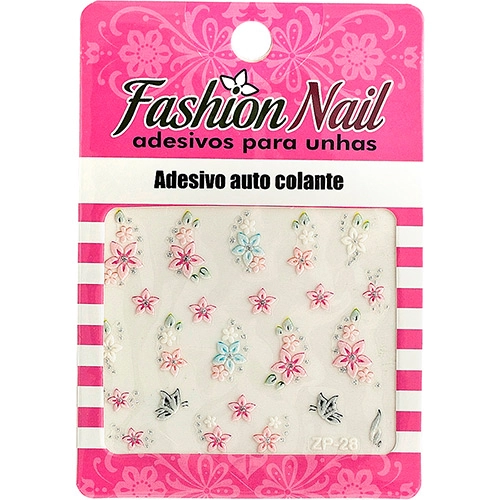 Adesivo Para Unhas Fashion Nail Zp 28 Flor