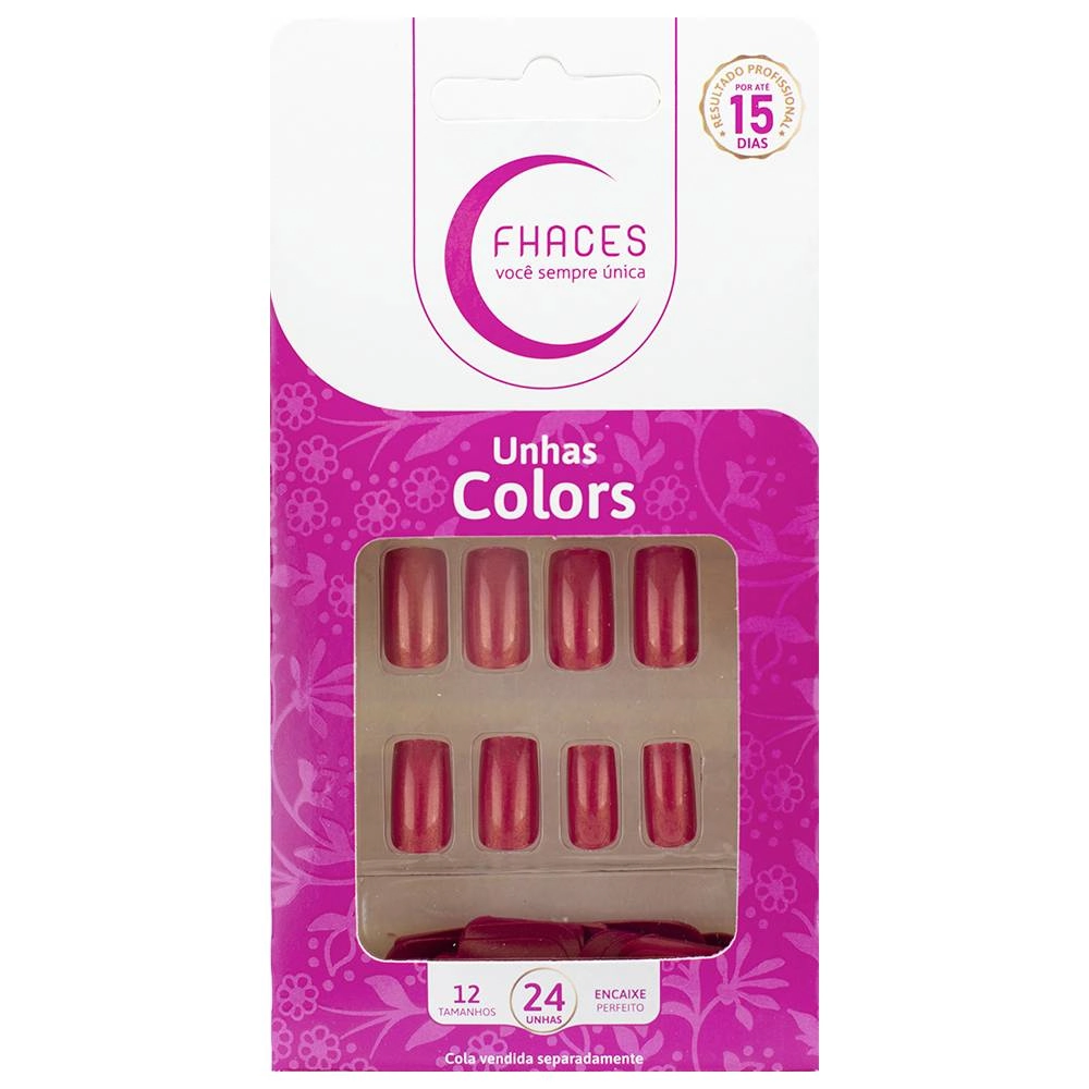 UNHA POSTIÇA FHACES DISCRETAMENTE FASHION 24 UNIDADES
