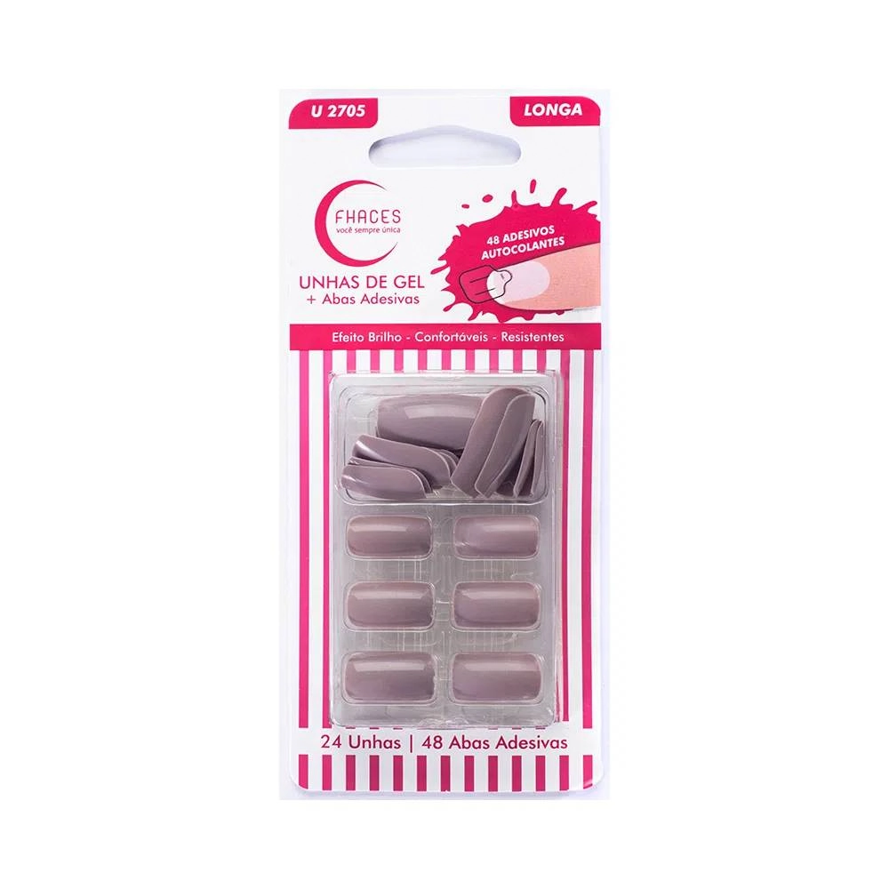 Unha Postica Fhaces Colors Longa Gel Place Nude 48un