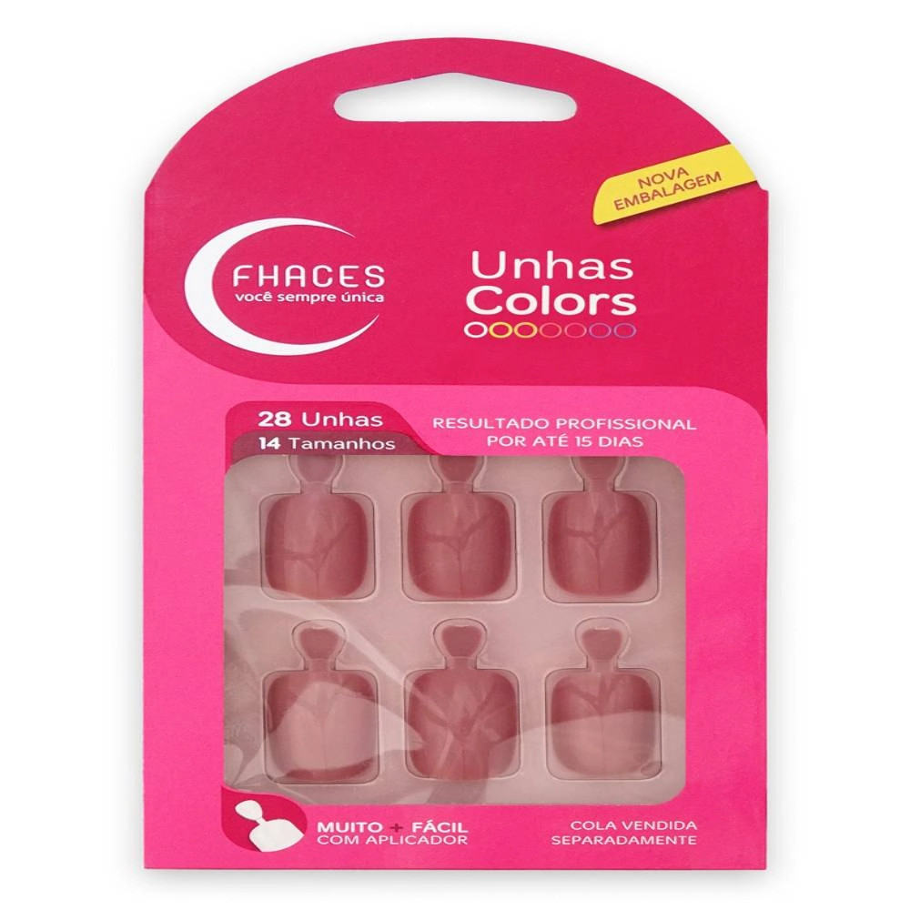 Unhas Fhaces Colors Rosa Flash C/28