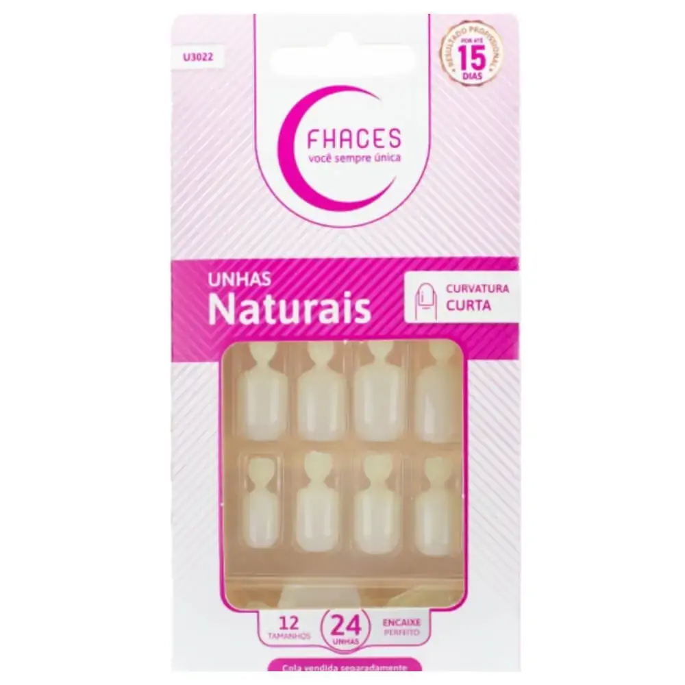Unhas Postica Fhaces Natural Curvatura Curta C/24 Un