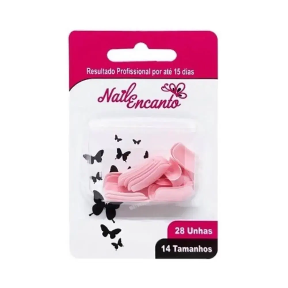 Unhas Nail Rosa C/28un