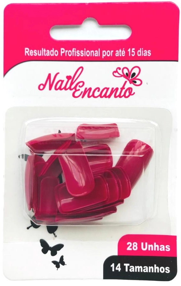 Unhas Nail Encanto Colors Vermelho C/28 Un Tam 14 Ct415