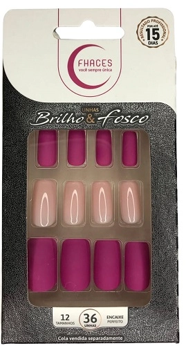 Unhas Fhaces Brilho E Fosco C/36 Rosa