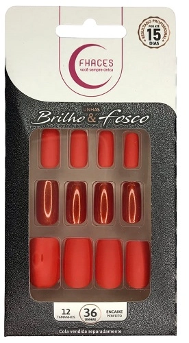 Unhas Fhaces Brilho E Fosco C/36 Laranja