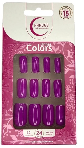 Unhas Fhaces Colors Neon C/24 Magenta