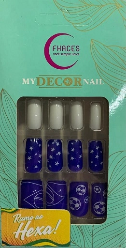 Unhas Fhaces Copa 2022 C/36 Branco/azul