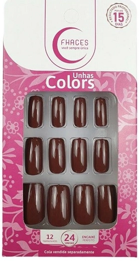Unhas Fhaces Colors Classica C/24 Marrom Bombom