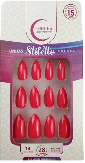 Unhas Fhaces Stiletto Colors C/28 Brasileirinha