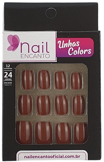 Unhas Fhaces Nail Encanto Colors Curta C/24 Marrom