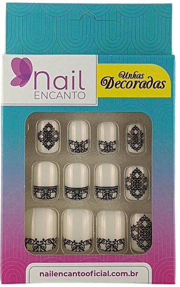 Unhas Fhaces Nail Encanto Decoradas C/24 Rendas