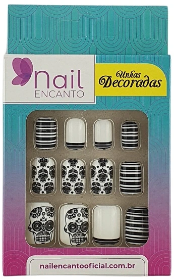 Unhas Fhaces Nail Encanto Decoradas C/24 Mexicanas