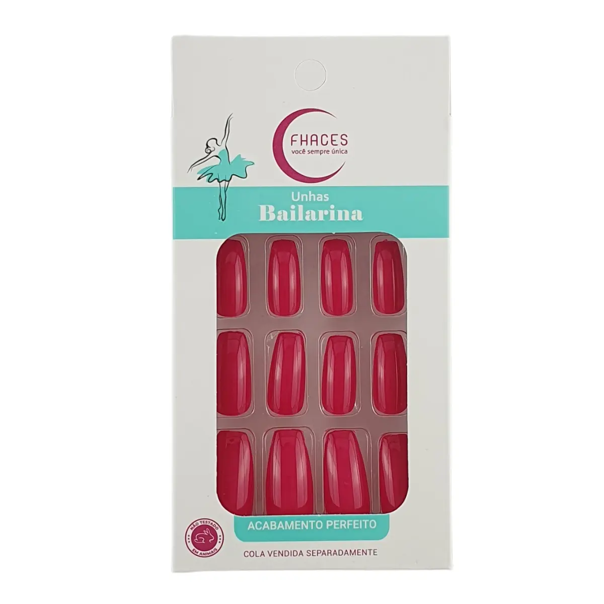 Unhas Fhaces Bailarina C/28 Vermelho Radiante