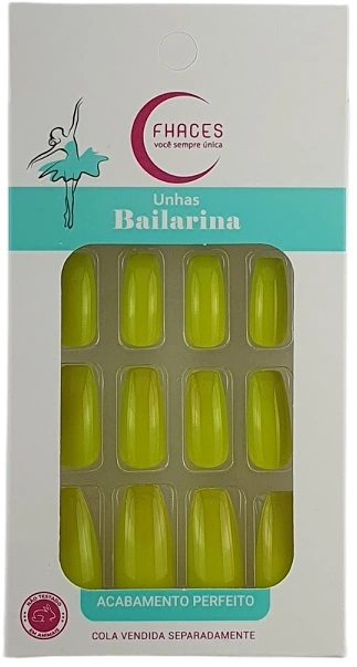 Unhas Fhaces Bailarina C/28 Limao Brilante
