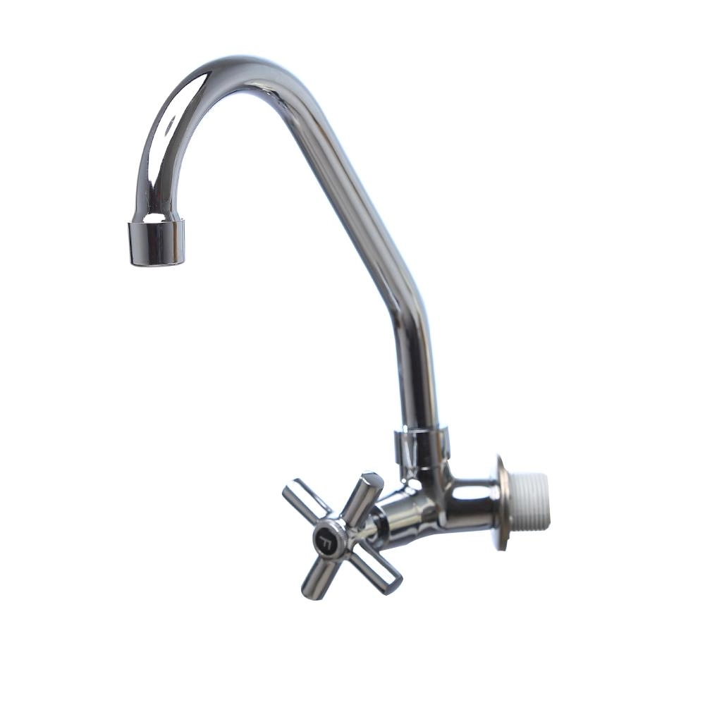 Torneira 1168 Para Cozinha Bica Movel Parede C-53 Sistema Volta De 1/4 Cromado