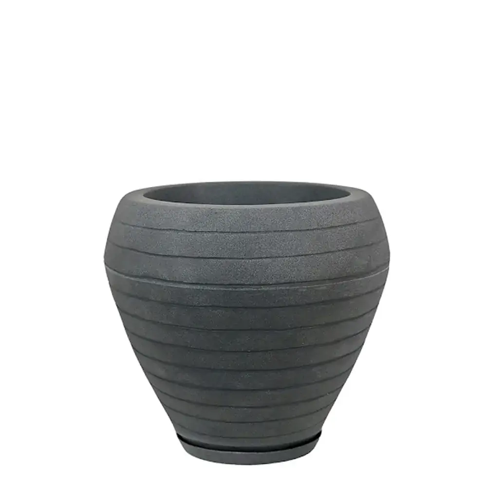 Vaso Relevo 34 42x40cm Antique Preto R.0990.034.040.18 Vasart