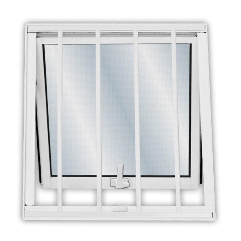 Janela Maxim Ar Alumínio Com Grade Maxx Branca - 60x60