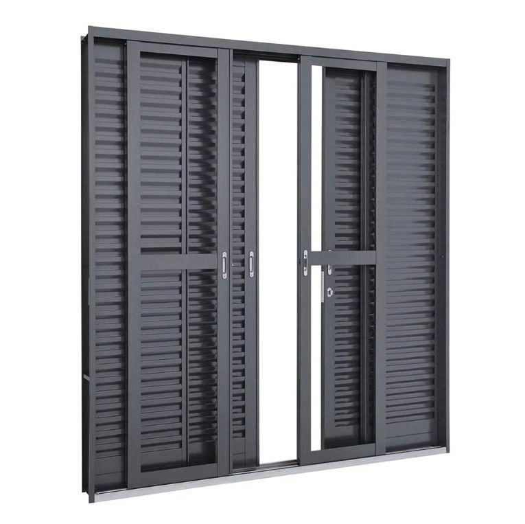 Porta Balcão Veneziana 06 Folhas Preto Maxx - 210x120