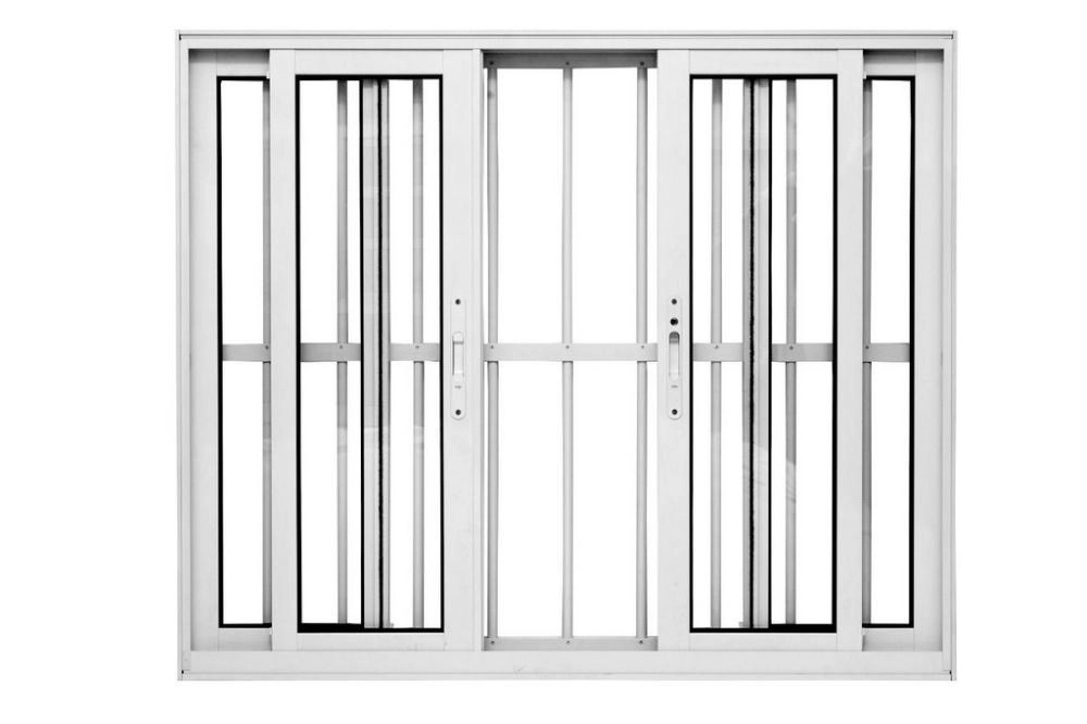 Janela De Alumínio 04 Folhas Branca Grade Maxx - 120x150