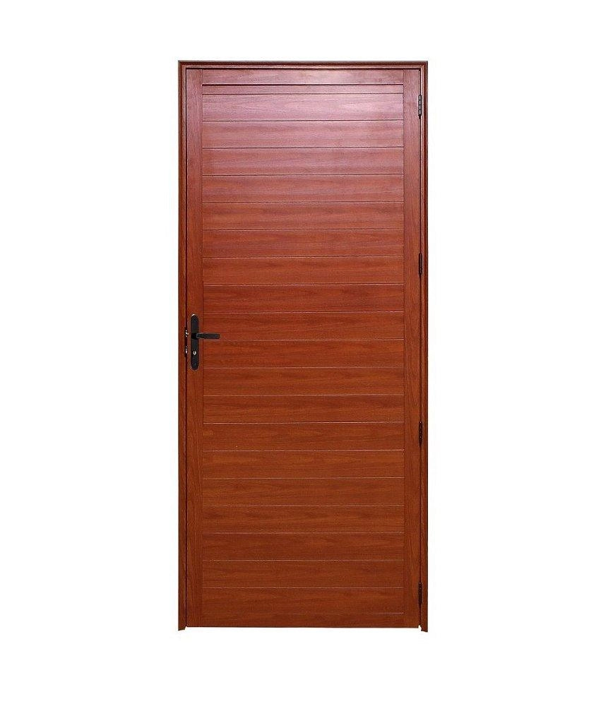 Porta Alumínio Lambril C/fechadura Madeiro Esquerda 210x60