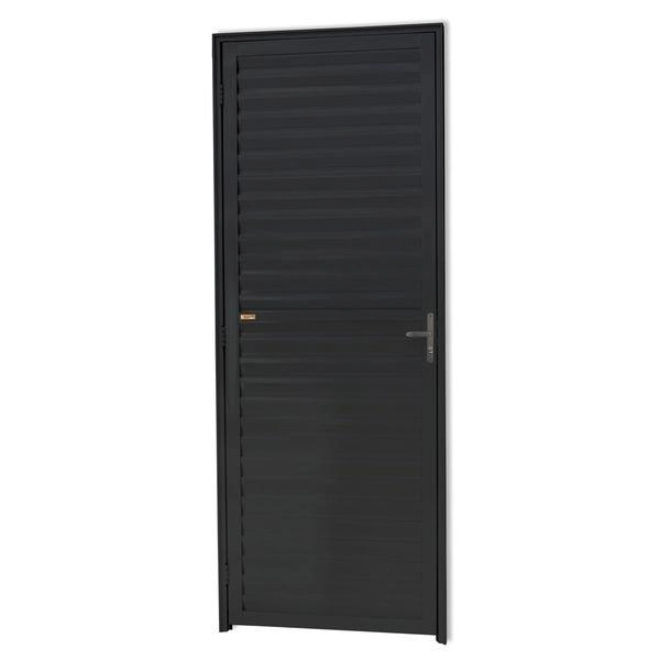 Porta De Alumínio Palheta Preta Maxx Esquerda - 210x60