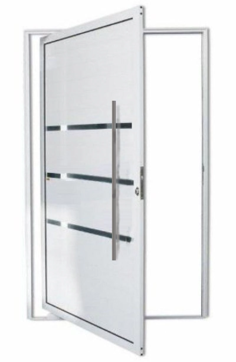Porta Pivotante Com Friso Lambril Branco Esquerda 230x110