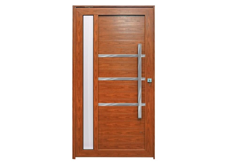 Porta Pivotante C/visor E Friso Lambril Madeiro "e" 230x100