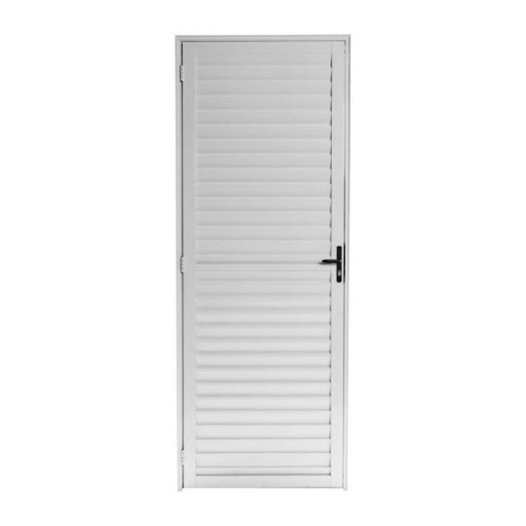 Porta De Alumínio Palheta Branca Maxx Direita - 210x85
