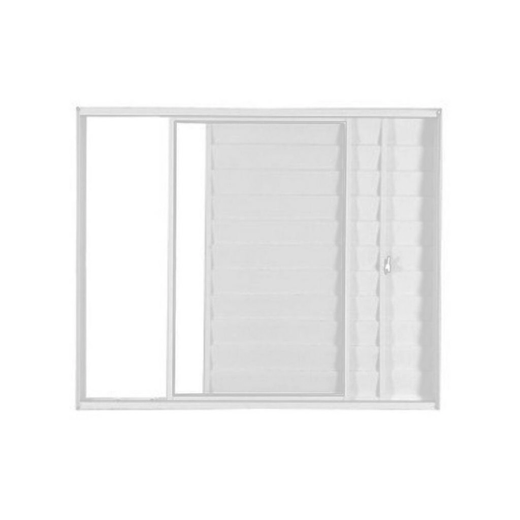 Janela De Alumínio Veneziana 03 Folhas Branca - 120x150