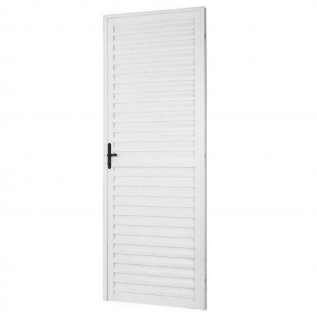 Porta De Alumínio Palheta Branca Maxx Direita - 210x60