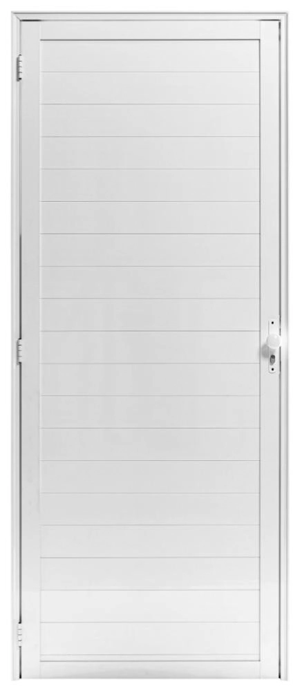 Porta De Alumínio Lambril C/fechadura Branco Esquerda 210x60