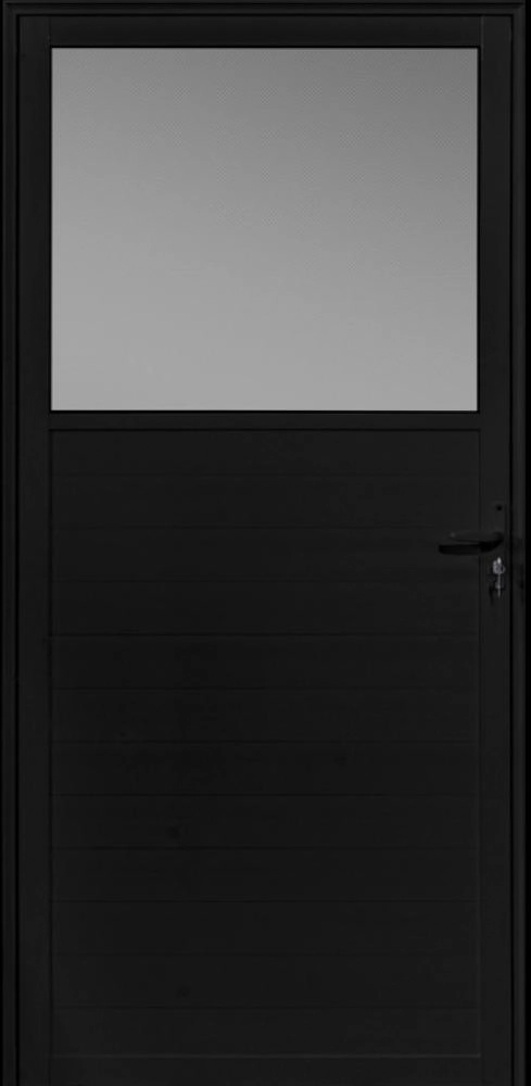 Porta De Alumínio Vidro Fixo Lambril Maxx Preto "e" 210x90