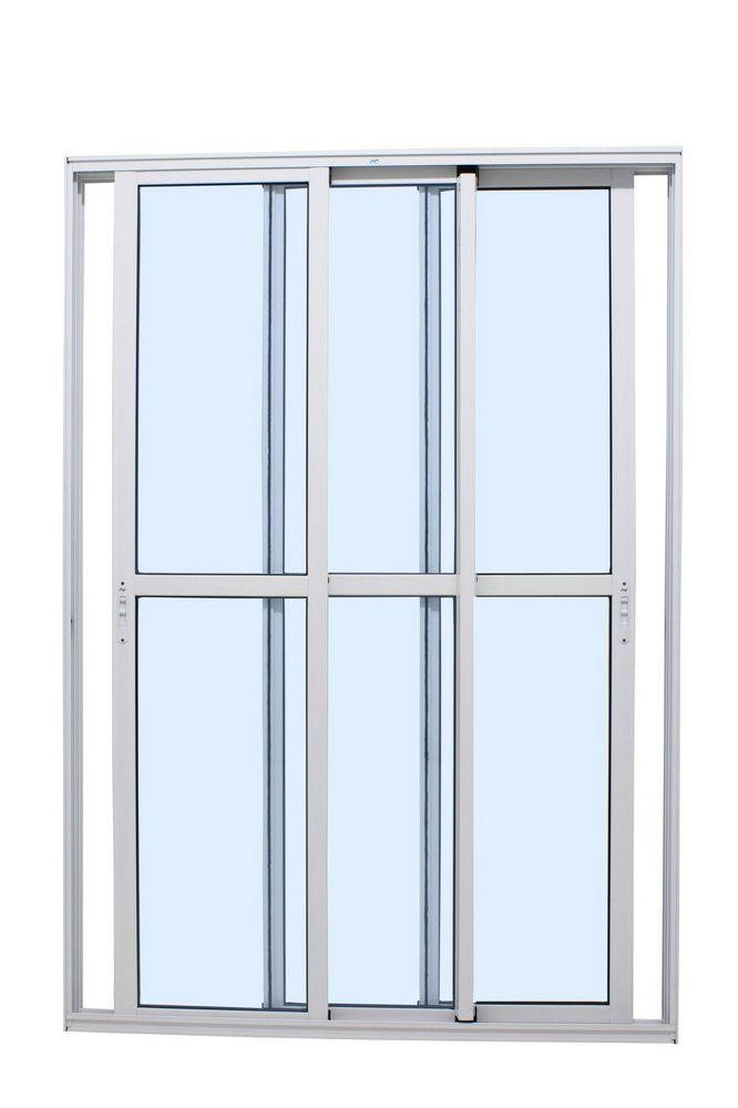 Porta De Aluminio 03 Folhas Móveis Maxx Branco - 210x150