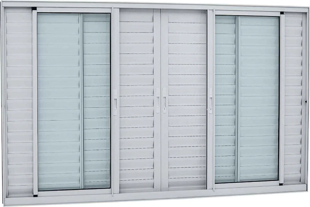 Janela De Alumínio Veneziana 06 Folhas Branca Maxx - 100x150
