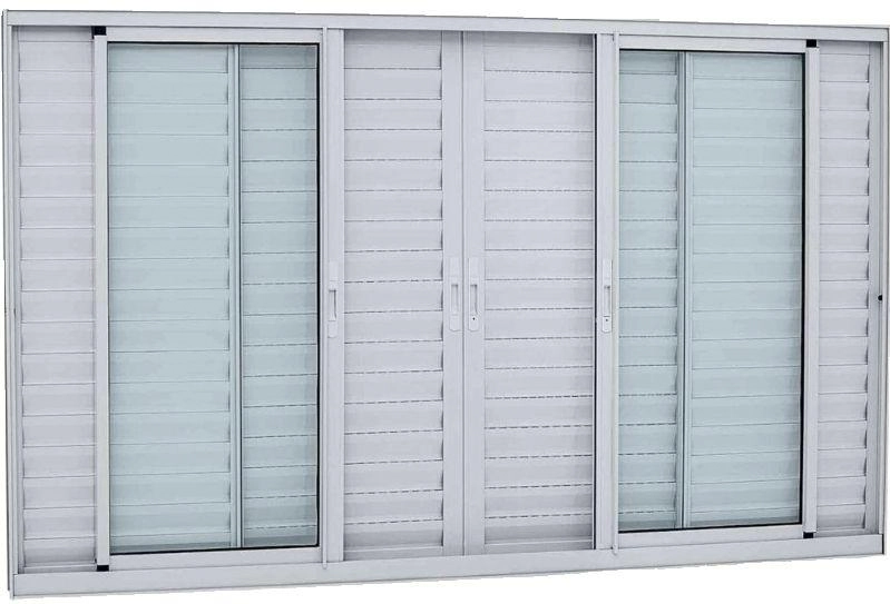 Janela De Alumínio Veneziana 06 Folhas Branca Maxx - 120x200