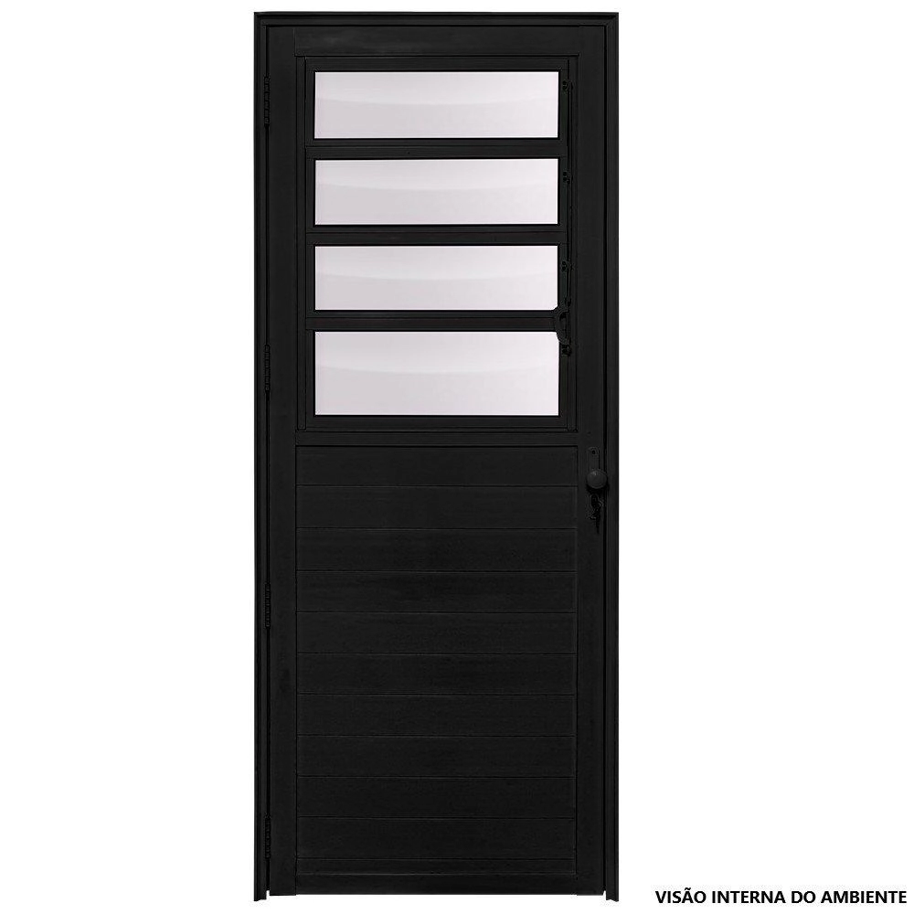 Porta De Alumínio Basculante Lambril Max Preto "d" 210x80