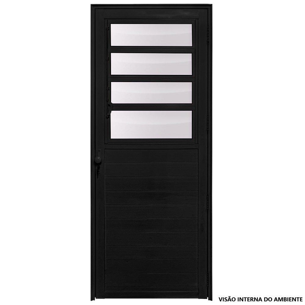 Porta De Alumínio Basculante Lambril Max Preto "e" 210x90