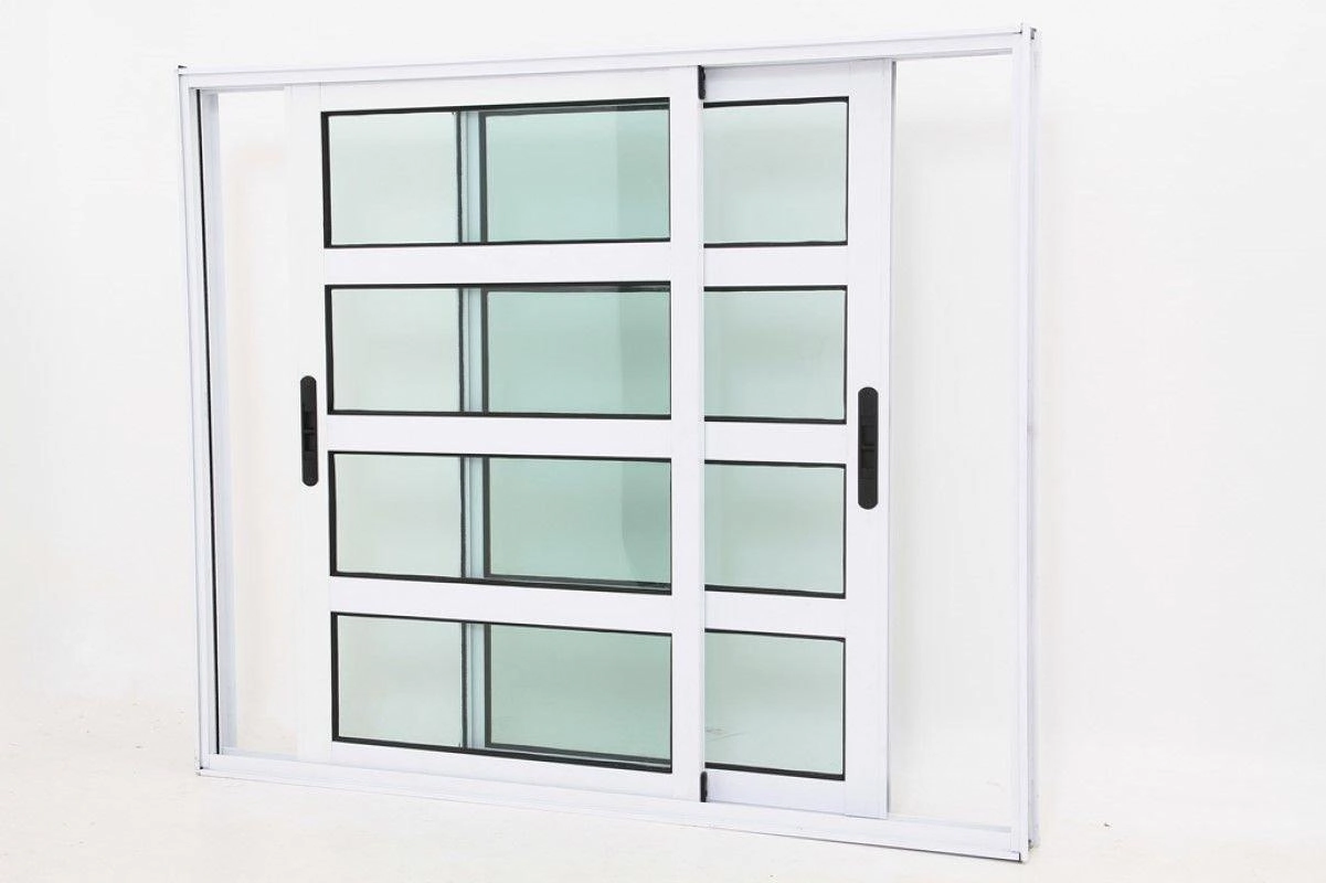 Janela Quadriculada De Alumínio 02 Folhas Branca Maxx - 120x150