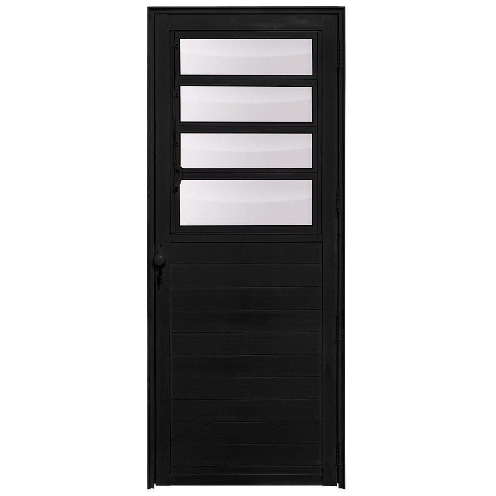 Porta De Alumínio Basculante Lambril Max Preto "e" 210x80
