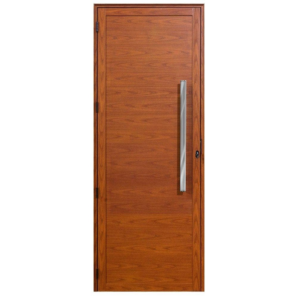 Porta Alumínio Lambril C/puxador Madeiro Direito - 210x85