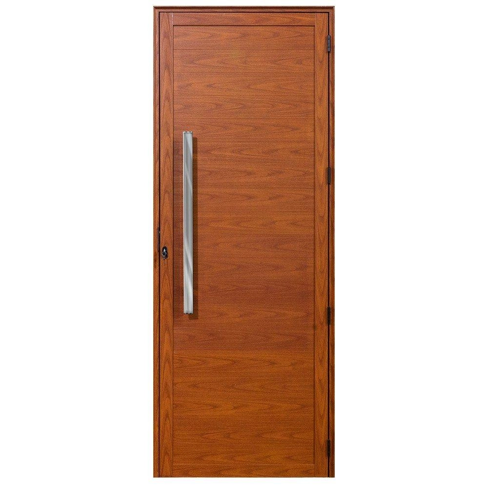 Porta Alumínio Lambril C/puxador Madeiro Esquerda 210x100